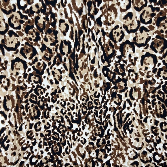2x Merona Leopard Print Blouse Long Sleeve Button Down Front Plus - Picture 6 of 9